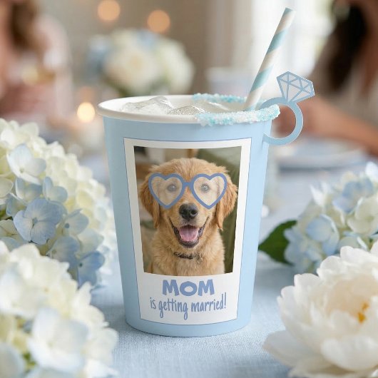 Dog Face Bachelorette Cups Fun Dusty Blue Papieren Bekers