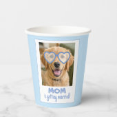 Dog Face Bachelorette Cups Fun Dusty Blue Papieren Bekers (Voorkant)