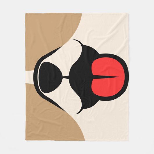 Dog Face Fleece Deken (Voorkant)