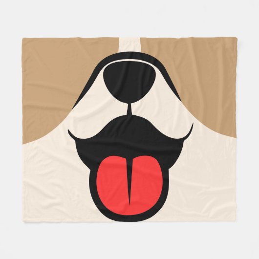 Dog Face Fleece Deken (Voorkant (Horizontaal))