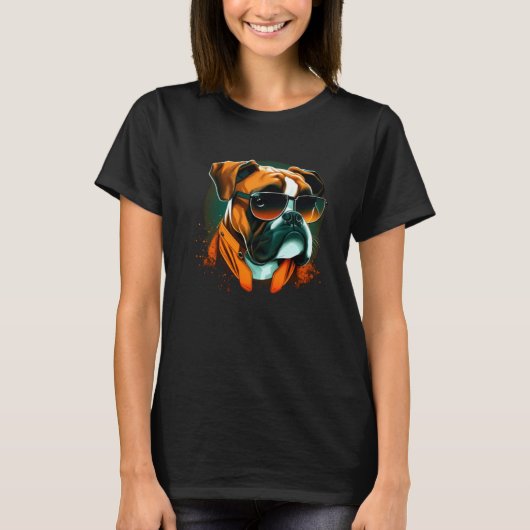 Dog Face for Boxer and Sunglasses T-shirt (Voorkant)