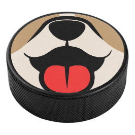 Dog Face Hockey Puck