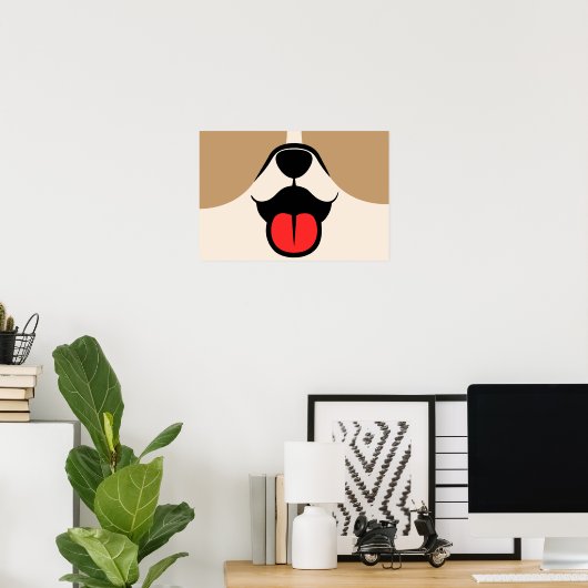 Dog Face Poster (Thuiskantoor)