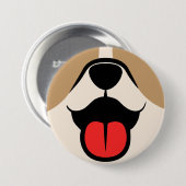 Dog Face Ronde Button 7,6 Cm (Voorkant /achterkant)