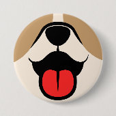 Dog Face Ronde Button 7,6 Cm (Voorkant)