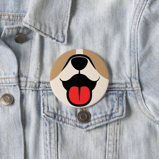 Dog Face Ronde Button 7,6 Cm (In situ)