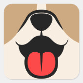 Dog Face Vierkante Sticker (Voorkant)
