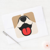 Dog Face Vierkante Sticker (Envelop)
