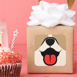 Dog Face Vierkante Sticker