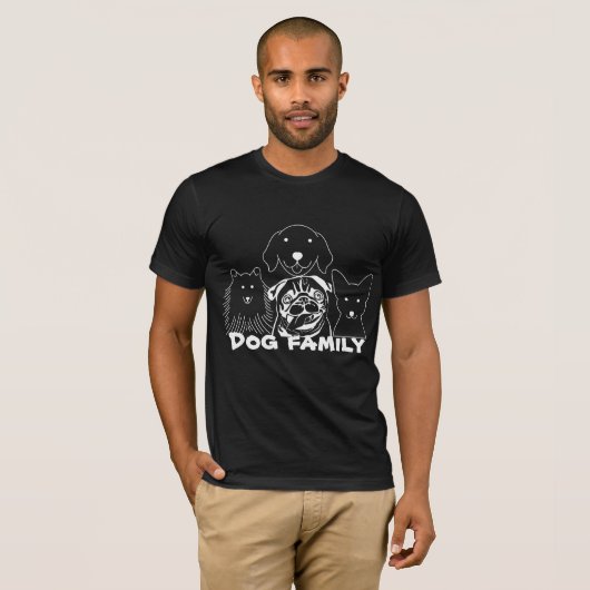 Dog familie l grafisch ontwerp witte honden man T- T-shirt (Voorkant volledig)