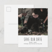 Dog Family Photo Unique Save the Date Aankondigingskaart (Voorkant / Achterkant)