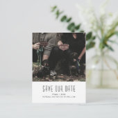 Dog Family Photo Unique Save the Date Aankondigingskaart (Staand voorkant)