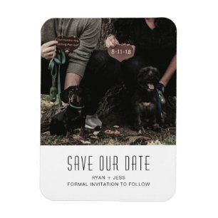 Dog Family Photo Unique Save the Date Magneet