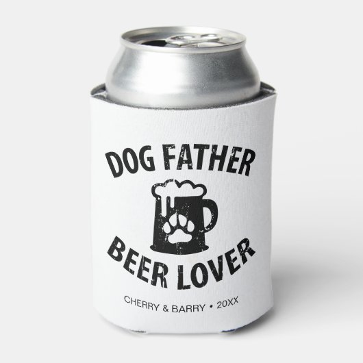 Dog Father Beer Lover Funny Dog Lover Blikjeskoeler (Blikje Voorkant)