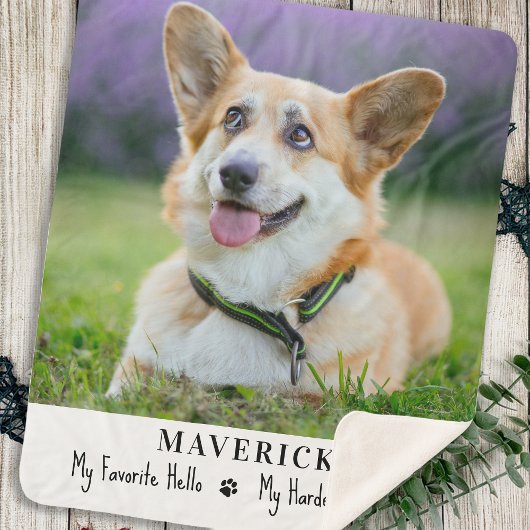 Dog Favoriete Hallo Hardste Vaarwel foto Sherpa Deken