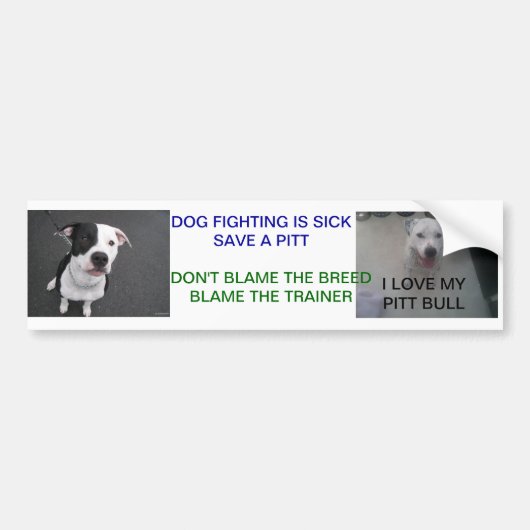 DOG FIGHTING IS SICK BUMPERSTICKER (Voorkant)