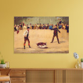 Dog Fighting (olie op papier) Canvas Afdruk (Insitu (Woonkamer))