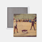 Dog Fighting (olie op papier) Magneet (Voorkant / Achterkant)
