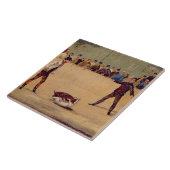 Dog Fighting (olie op papier) Tegeltje (Zijkant)