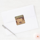 Dog Fighting (olie op papier) Vierkante Sticker (Envelop)