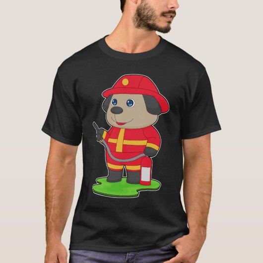 Dog Firefighter Fire extinguisher Fire department T-shirt (Voorkant)