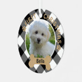 Dog FIRST CHRISTMAS 2-Sided 2-foto Metalen Ornament (Voorkant links)