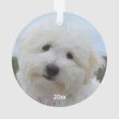 Dog FIRST CHRISTMAS Black White Buffalo Ornament (achterkant)