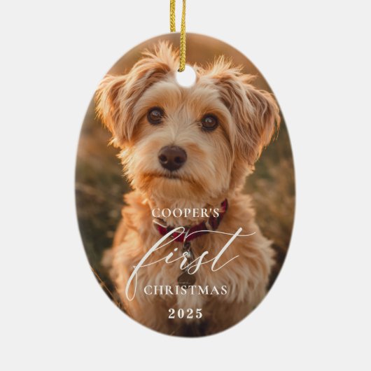 Dog First Christmas Script Ornament (Achterkant)