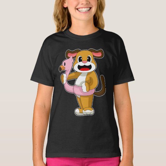 Dog Flamingo T-shirt (Voorkant)