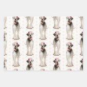 Dog Floral Great Dane Pattern, Dog Fan Gift Inpakpapier Vel (Voorkant 2)