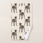 Dog Floral Great Dane Pattern, Hondenliefhebber Handdoek (Handdoek)