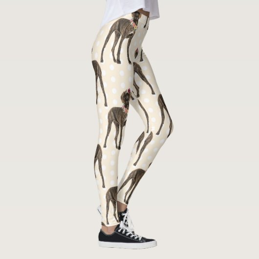 Dog Floral Great Dane Pattern, Hondenliefhebber Leggings (Rechts)