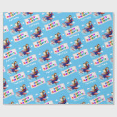 Dog Flying Airplane Personised Birthday Cadeaupapier (Vlak)