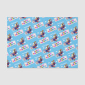 Dog Flying Airplane Personised Birthday Tissuepapier (Voorkant)