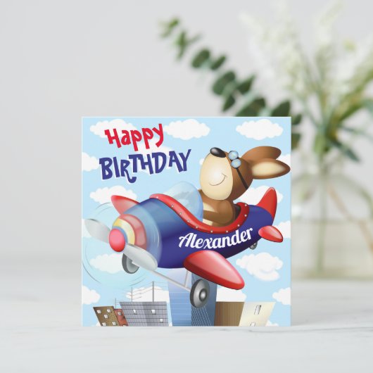 Dog Flying Kaart (Staand voorkant)