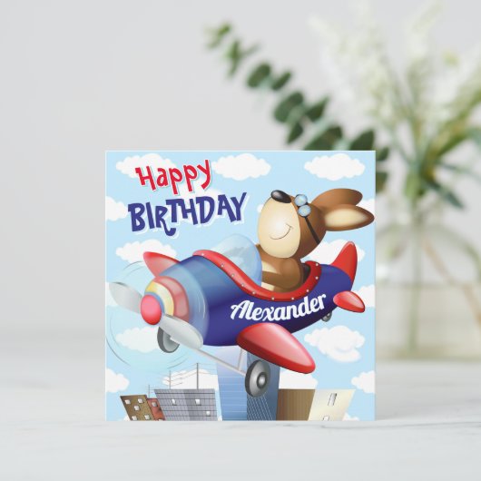 Dog Flying Kaart (Staand voorkant)