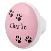 Dog Footprint Keramische Knop (Rechts)