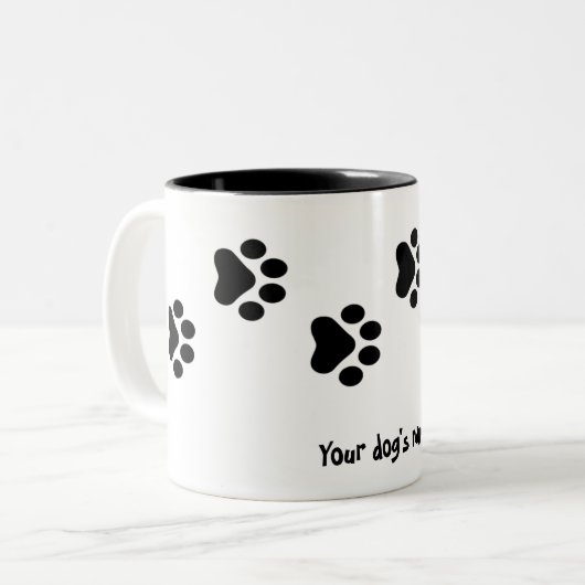 Dog Footprint Two-Tone Coffee Mok (Voorkant links)