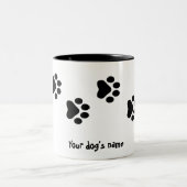 Dog Footprint Two-Tone Coffee Mok (Center)