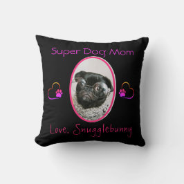 Dog Foto Best Dog Mam Ever Heart Paw Print Kussen