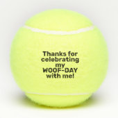 Dog Foto Birthday Favor Dank u persoonlijk Tennisballen (Achterkant)