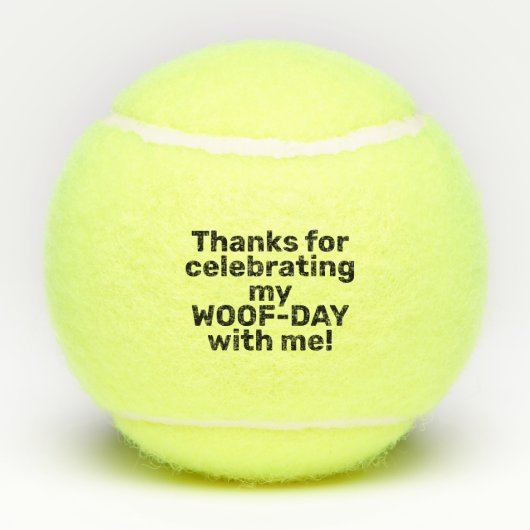 Dog Foto Birthday Favor Dank u persoonlijk Tennisballen (Achterkant)