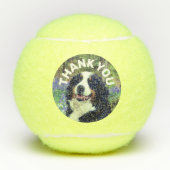 Dog Foto Birthday Favor Dank u persoonlijk Tennisballen (Voorkant)