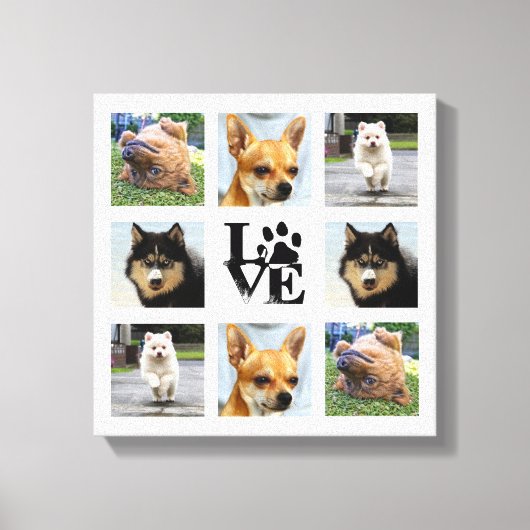 Dog foto college 8 Instagram afbeeldingen Canvas Afdruk (Voorkant)