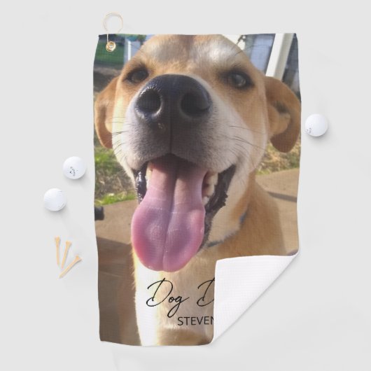 Dog Foto Dog Dad Personalized Golfhanddoek (Insitu)