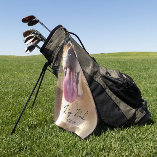 Dog Foto Dog Dad Personalized Golfhanddoek (Groen)