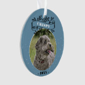 Dog Foto Elegant Ribbon Pet Persoonlijk Ornament (voorkant)