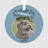 Dog Foto Elegant Ribbon Pet Persoonlijk Ornament (achterkant)