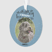 Dog Foto Elegant Ribbon Pet Persoonlijk Ornament (voorkant)