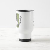 Dog Foto Faded Grens Persoonlijke Naam en Citaat Reisbeker (Center)